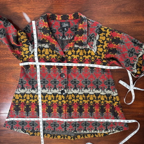 Luii Wool Blend Tunic Jacket Size XL Artsy Eclectic Folksy Lagenlook Lightweight - Picture 6 of 8